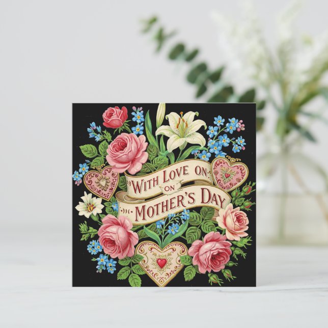 Med kärlek på mors dag, gratulationskort (Stående Fram)