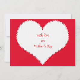 Med Kärlek på Mors dag i Heart Red Background Inbjudningar