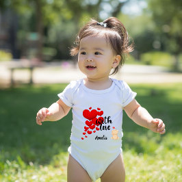 Med kärlek personlig baby bodysuit t shirt