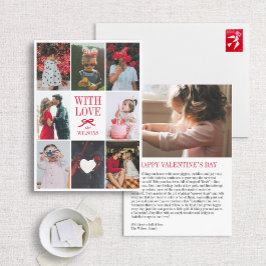 Med Kärlek Red Bow Multi-Photo Valentine-fotokort Julkort