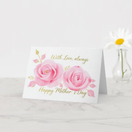 Med Kärlek Rosa ros Mors dag Morsa Kort