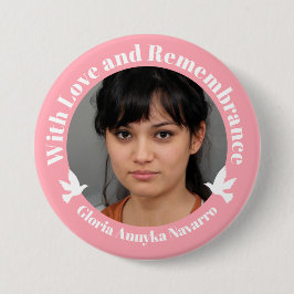 Med kärlek rosa två vita duvor för att minnas foto knapp