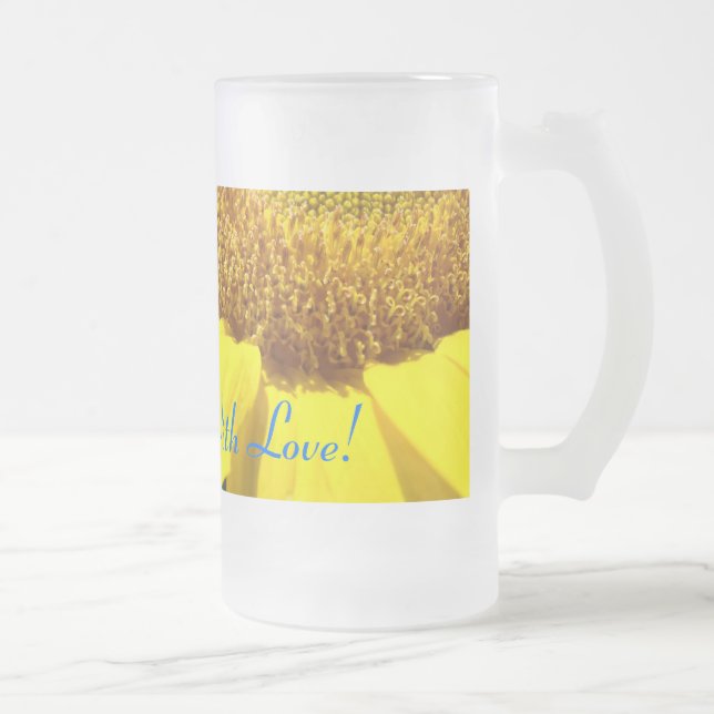 Med kärlek! Solros Frostad Glas Mugg Solrosor (Höger)