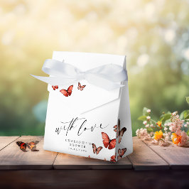 Med Kärlek Whimsical Butterfly Röd Tack Presentaskar
