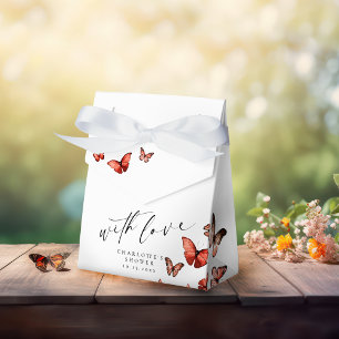 Med Kärlek Whimsical Butterfly Röd Tack Presentaskar