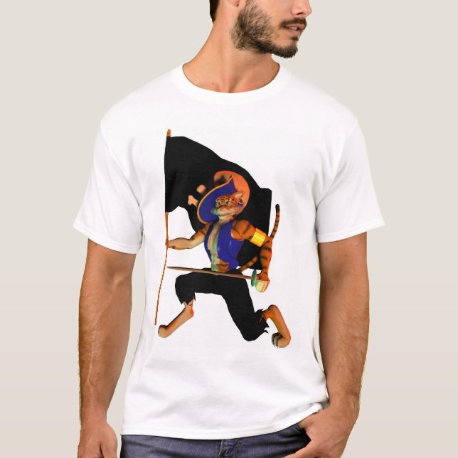 Med Katt-något liknande däckmönster Tee Shirt (Framsida)