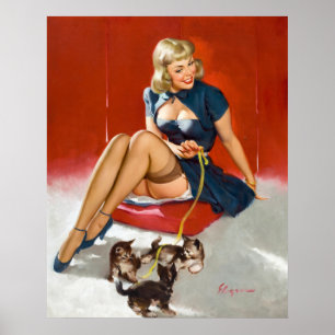 Med kattungar klämma fast upp poster