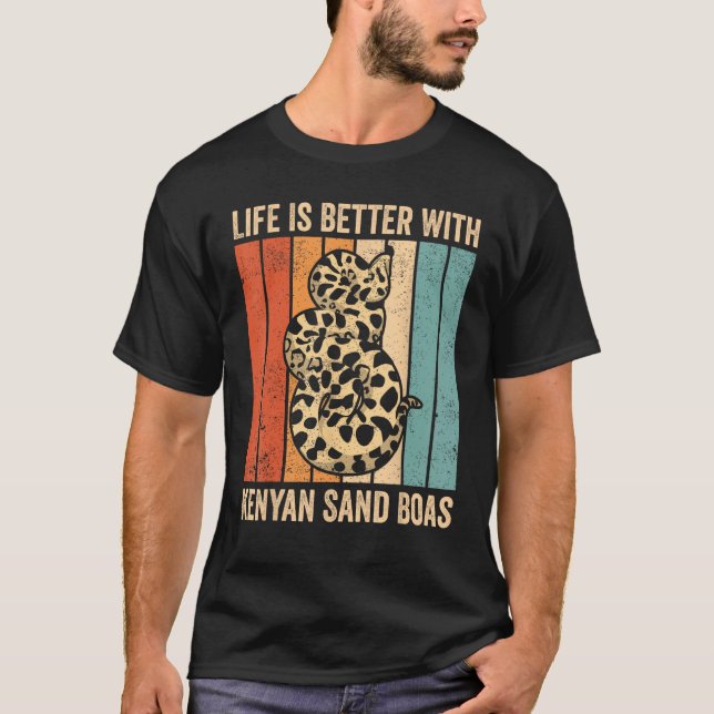 Med Kenyan Sand Boas Snake Owner T Shirt (Framsida)