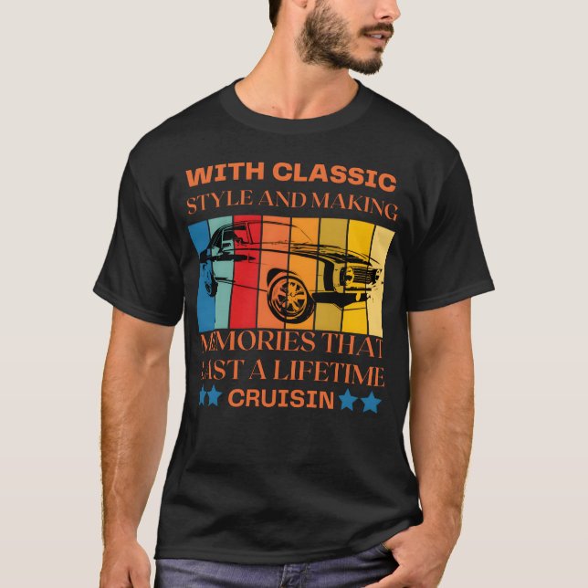 med klassisk bil retro t shirt (Framsida)