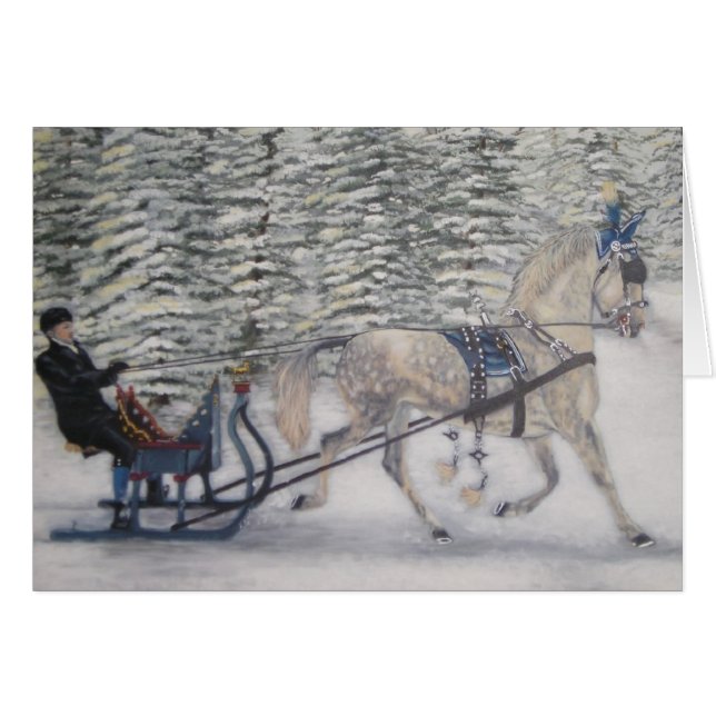 "Med Klockor på" equine kort (Framsidan Horizontal)