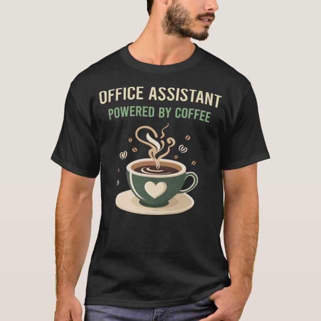 Med kontor för kaffeassistent t shirt (Framsida)