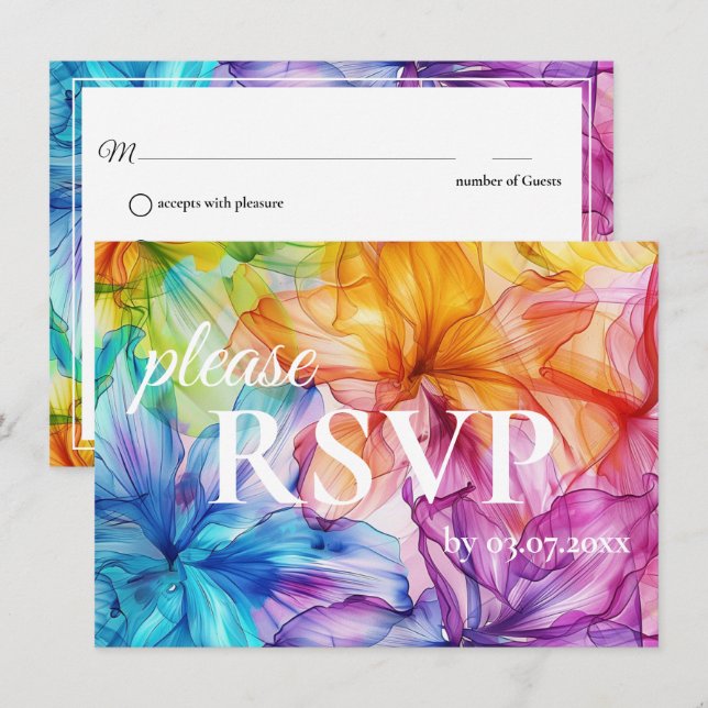 Med kostnadskrav Ethereal Bloom rsvp (Fram/baksida)