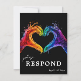 🌈 ❤️ med kostval Hjärtat i Pride bröllop OSA Kort