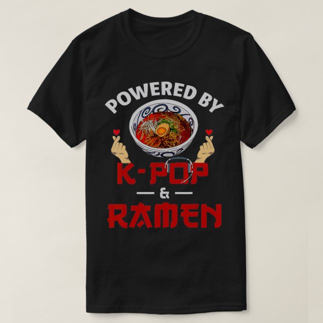 Med Kpop och Ramen Kpop Merch Merchandise G T Shirt (Design framsida)