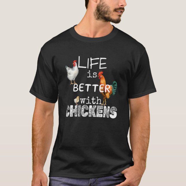 med kycklingar söt bondg humor t shirt (Framsida)