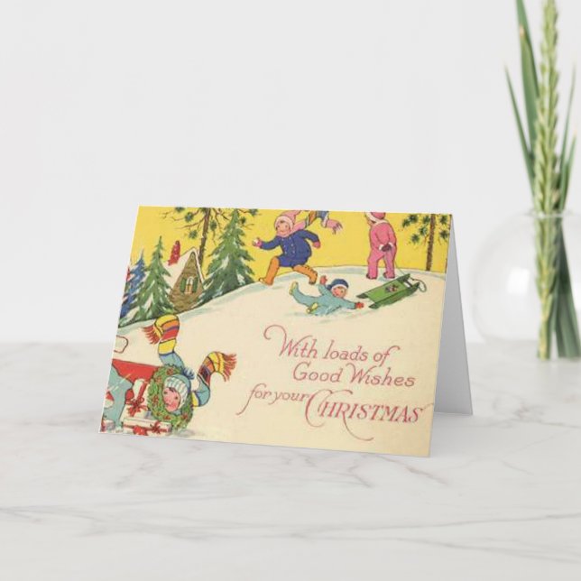 Med laddar av bra önskemål för din jul helgkort (Framsida)