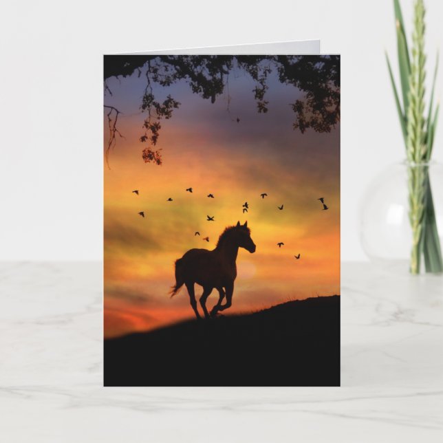 Med Loving Memories Horse Sympathy Card Kort (Framsida)