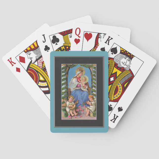 Med Madonna och barnet Casinokort (Baksidan)