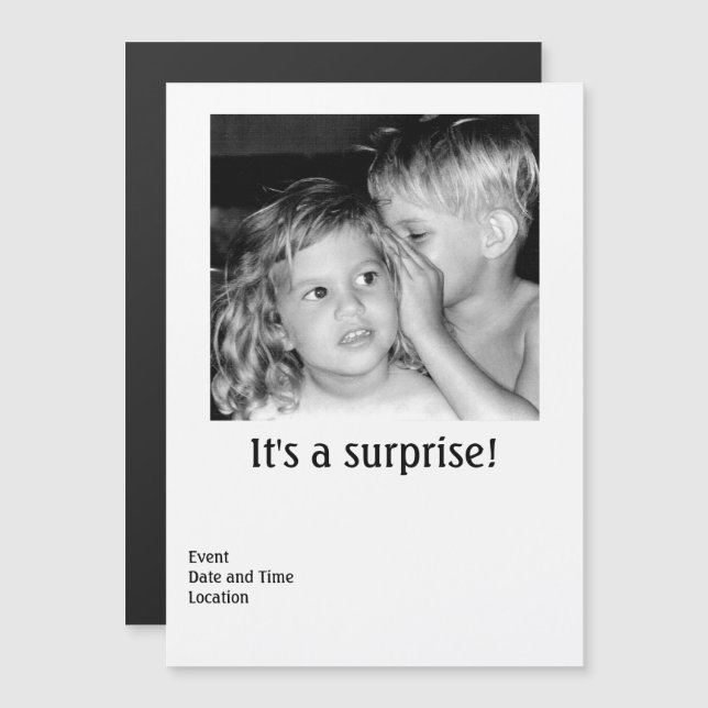 Med Magnetisk inbjudan från Party Inbjudningskort (Fram/baksida)