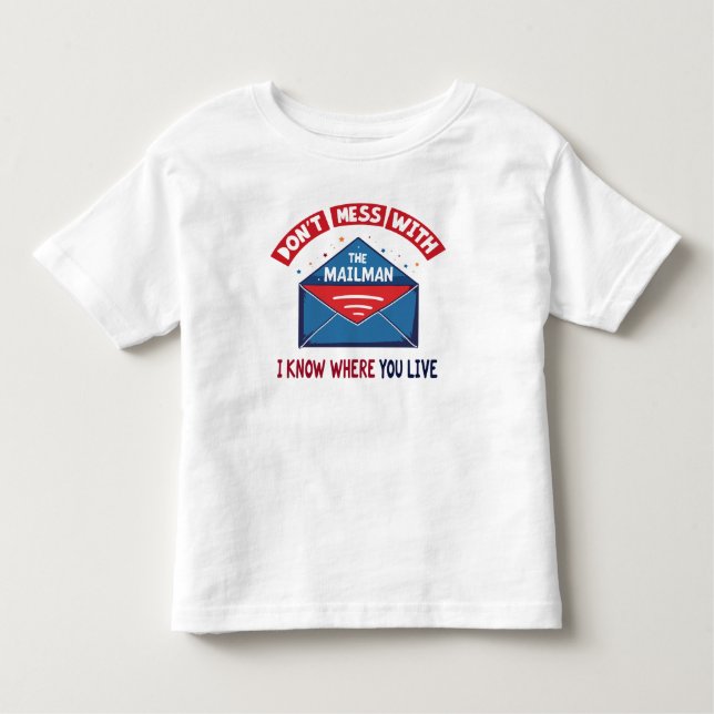  med Mailman Humor T Shirt (Framsida)