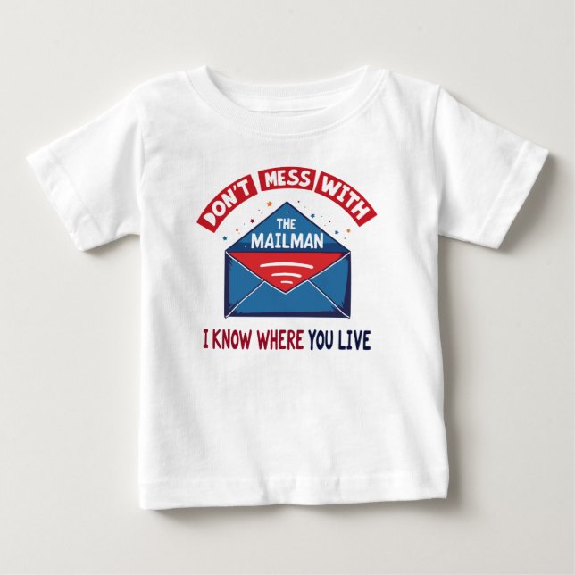  med Mailman Humor T Shirt (Framsida)