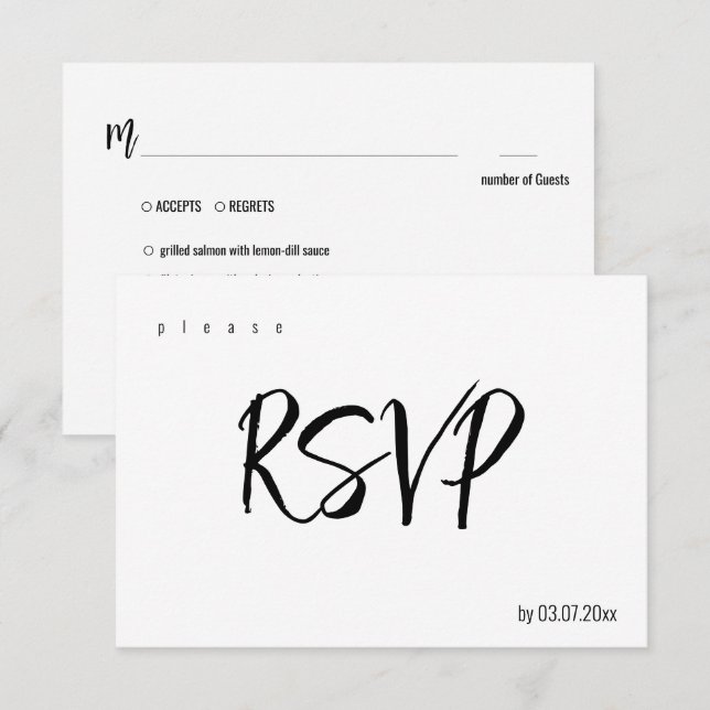 Med MENU-alternativ 💍 Minimalistisk Elegant OSA Kort (Fram/baksida)