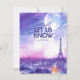 Med meny Amour Éternel RSVP-kort