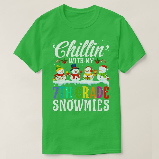 Med min 7:e Klass Snowmies Teacher Julafton Gi T Shirt (Design framsida)