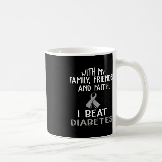 Med min familj och tro så beter jag DIABETES t Kaffemugg (Höger)