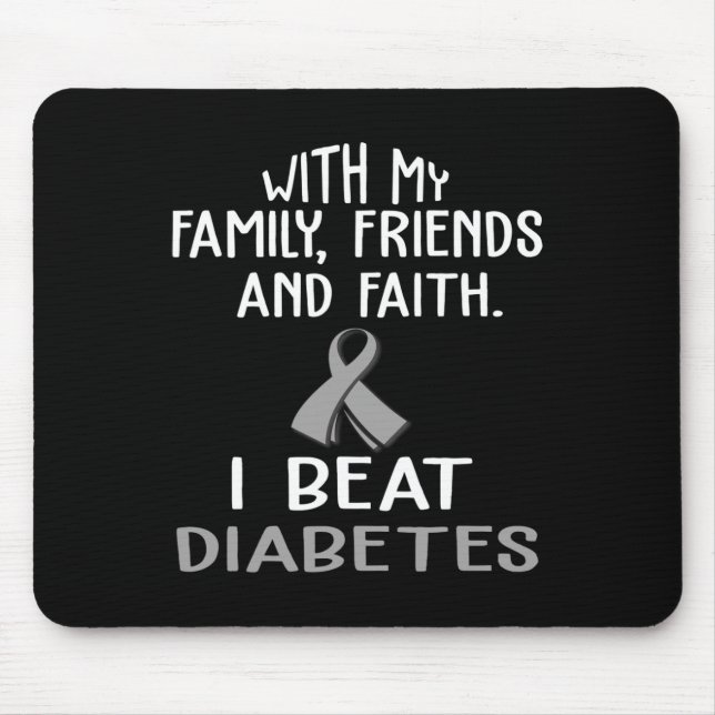 Med min familj och tro så beter jag DIABETES t Musmatta (Framsidan)