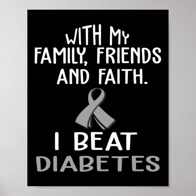 Med min familj och tro så beter jag DIABETES t Poster (Framsidan)