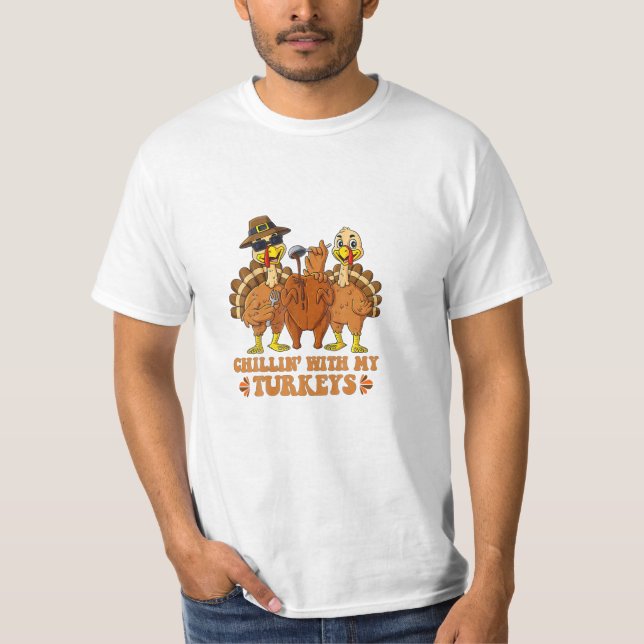 Med min kalkonThanksgiving T Shirt (Framsida)