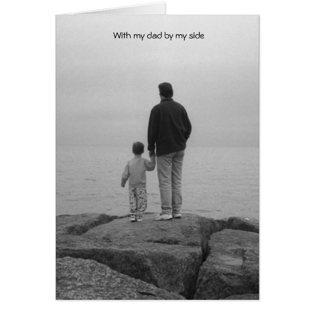 Med min pappa vid min sida hälsningskort (Framsidan)
