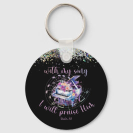 Med min Sång ska jag berömma honom för psalmskript Nyckelring