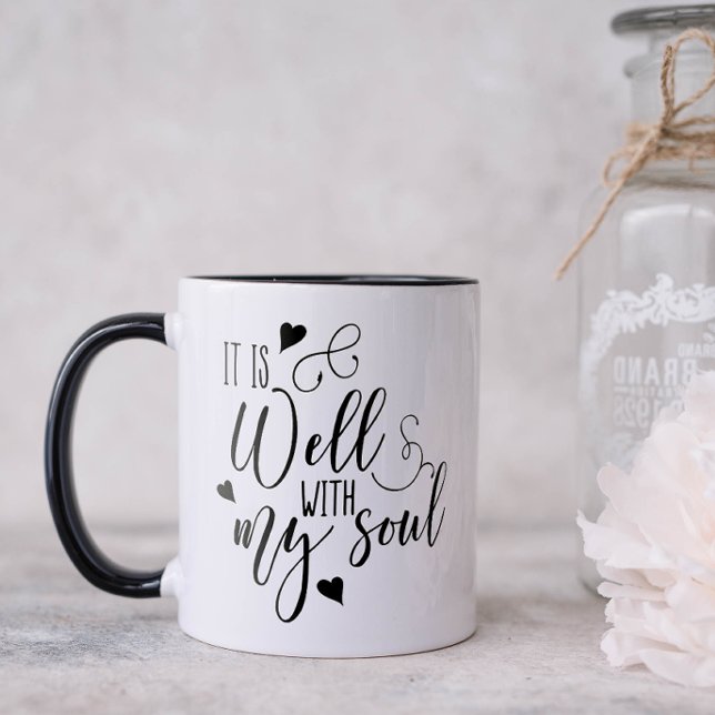 Med min Soul Andlig Mugg (It is well with my soul! A pretty coffee mug to lift up your spirit.)