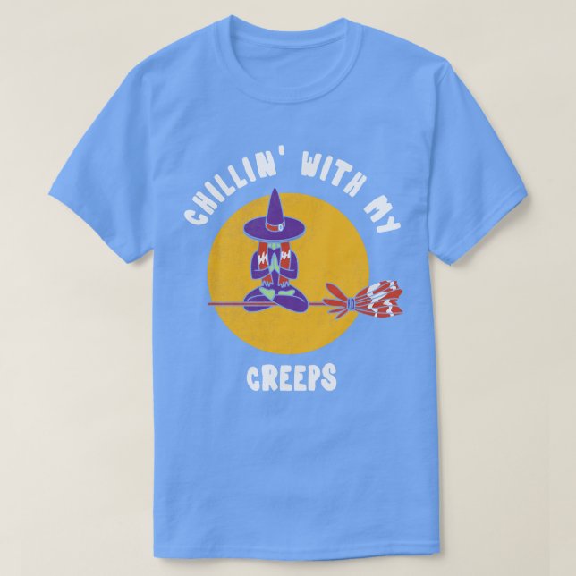 Med mina Creeps Halloween Witch Funny Party Tee Sc (Design framsida)