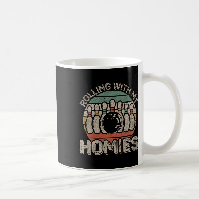 Med mina Homies Retro Bowling Bowlareare Team F Kaffemugg (Höger)
