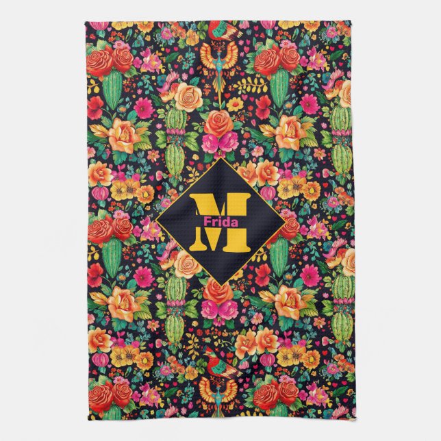 Med monogram Viva la Cocina  Kökshandduk (Vertikal)