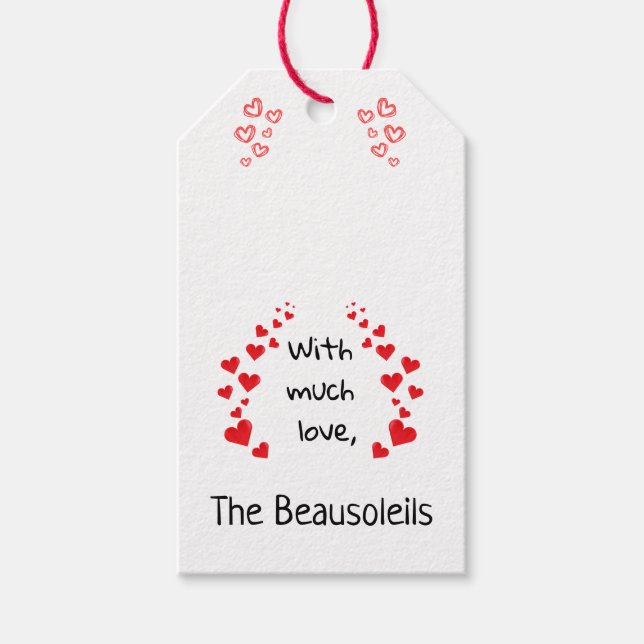 Med mycket Kärlek-Märkre (kan vara Personlig) Presentetikett (Framsidan)