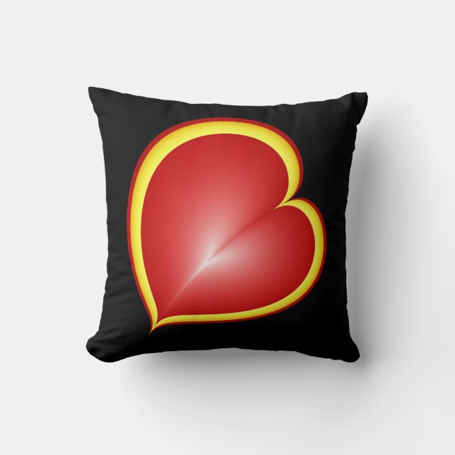 Med mycket Kärlek Red Gult Hearares Fractal Art Kudde (Framsida)