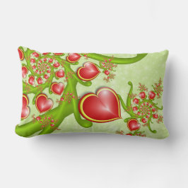 Med mycket Kärlek Red Gult Hearares Fractal Art Lumbarkudde