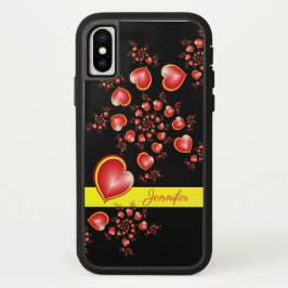 Med mycket Kärlek Red Gult Hearts Fractal Art Namn
