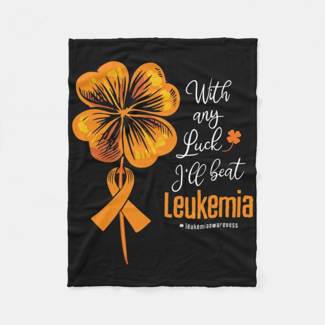 Med någon Tur ska jag slå Leukemia-medvetandet Fleecefilt (Framsidan)