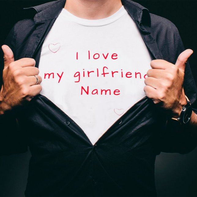 Med namn I kärlek, min flickvän T-Shirt (Skapare uppladdad)