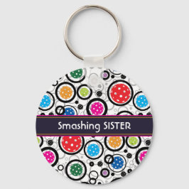 Med namn Mönster med Picklebollar Nyckelring