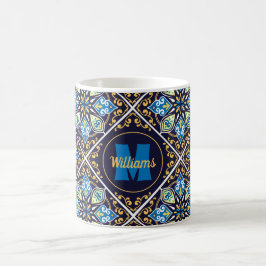 Med namn och initial Orientaliska kakel, Azulejos Kaffemugg