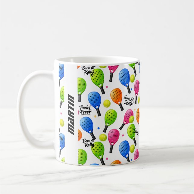 Med namn / Smash & Smile Padel  Kaffemugg (Vänster)