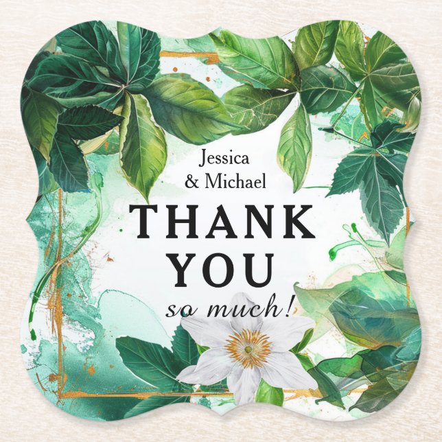 💍 med namn Tack Passiflora Serenity Underlägg Papper (Framsida)