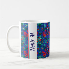 Med namn 💙 Vacker Iznik turkiskt mönster Kaffemugg