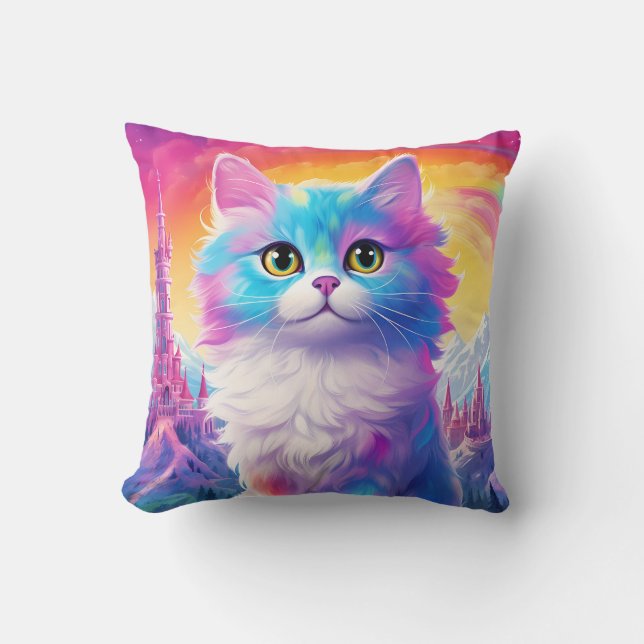 😺 med namn vackra pastellkatt kudde (Framsida)